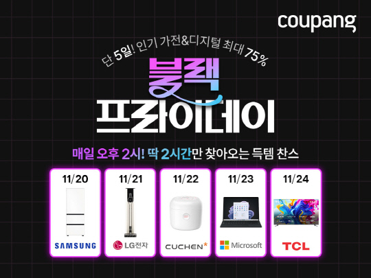 쿠팡 '가전·디지털 블랙프라이데이' 홍보 이미지. 쿠팡 제공